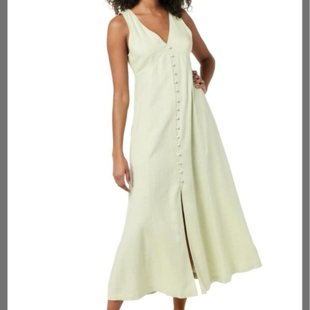 The Drop Green Linen Maxi Dress Green Size Small The Blanca